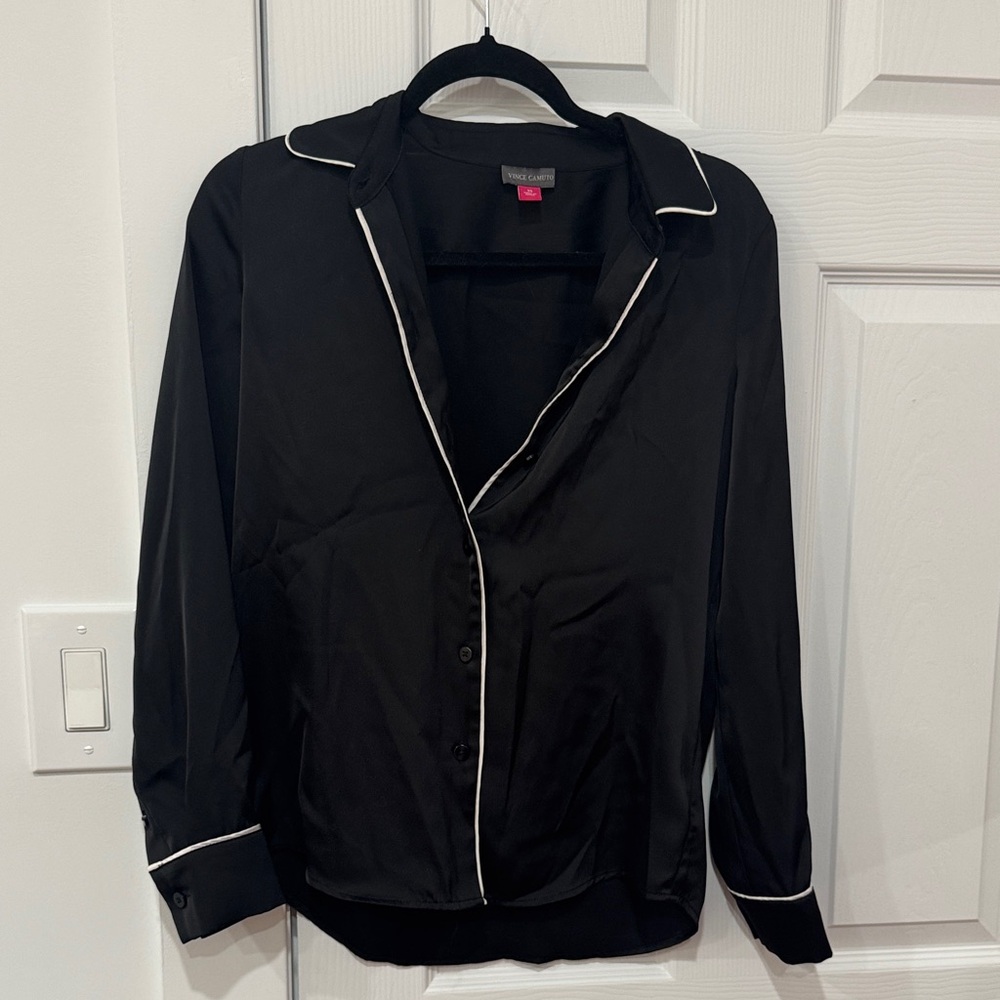 Satin Shirt with White Trim